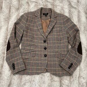 Talbots Brown Plaid Equestrian Sporting Blazer Coat‎